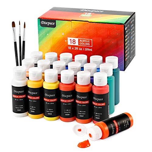 Discpace 18-Color Acrylic Paint Set for Artists, Students, and Beginners