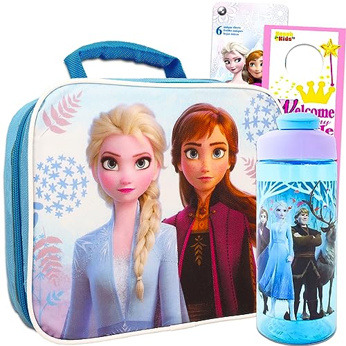 Disney Frozen Lunch Box Set - 4 Pc Bundle with Water Bottle and Stickers