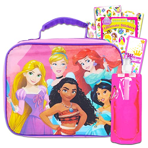 Disney 100 Lunch Box for Kids Set - Bundle with Disney Lunch Bag Featuring Ariel, Stitch, Buzz Lightyear, More Plus Stickers | Disney Lunch Box for