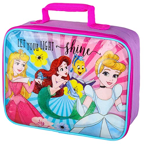  Disney 100 Lunch Box for Kids Set - Bundle with Disney Lunch Bag  Featuring Ariel, Stitch, Buzz Lightyear, More Plus Stickers