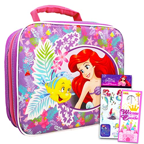 Disney The Little Mermaid Lunch Box - Insulated Ariel Lunch Bag, Stickers