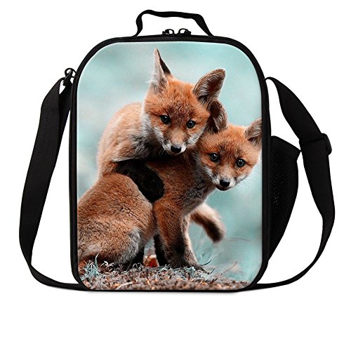 Kids Insulated Fox Print Lunch Bag by Dispalang