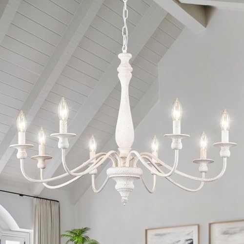 Distressed White French Country Chandelier