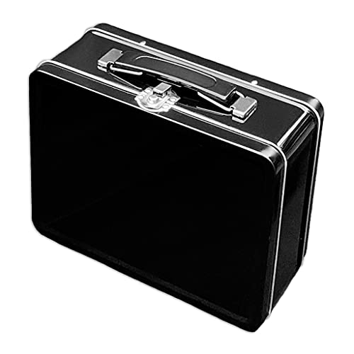 DIY Medium Black Lunch Box Tin for Storage