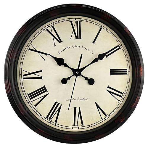 DIYZON Silent Non Ticking Classic Wall Clock 16 Inch