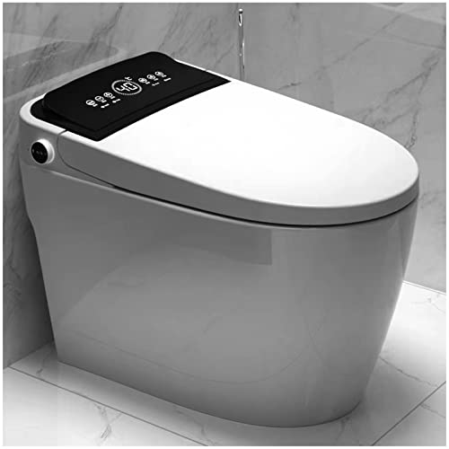 DMXINM Smart Toilet with Bidet Built-in Bidet Seat,One Piece Toilet for Bathrooms,Tankless Toilet with Auto Open/Close Lid,Automatic Flushing, LED Night Light,Heated Seat, Instant Warm Water (White)