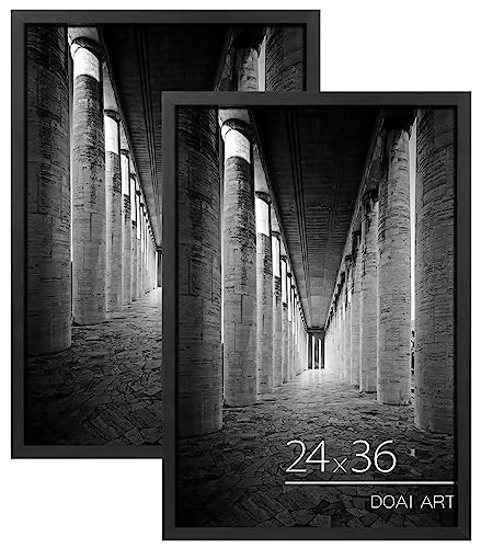 DOAI ART 24x36 Black Poster Frame 2 Pack with HD Plexiglass