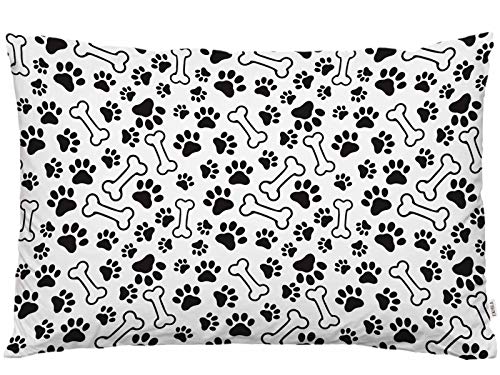 Dogs Paws and Bones Pillow Cover