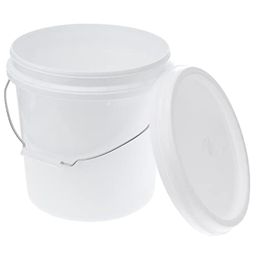 1 Gallon (128 oz) Clear Plastic Bucket with Lid and Handle (5 Pack), Ice  Cream Tub with Lids - Food Grade Freezer and Microwave Safe Food Storage  Containers, Round Plastic Pail Container