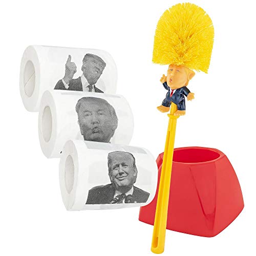 Donald Trump Bowl Brush & Toilet Paper Set