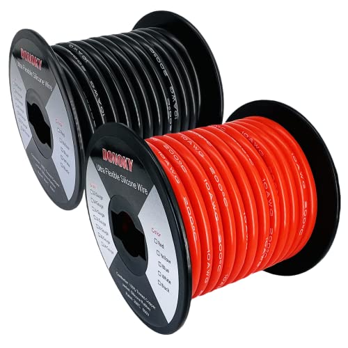 DONOKY 10 Gauge Silicone Wire - Ultra Flexible Automotive RC Battery Wire