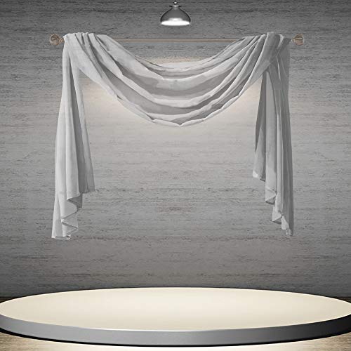 DONREN 144 Inches Long Window Scarf Valances for Party