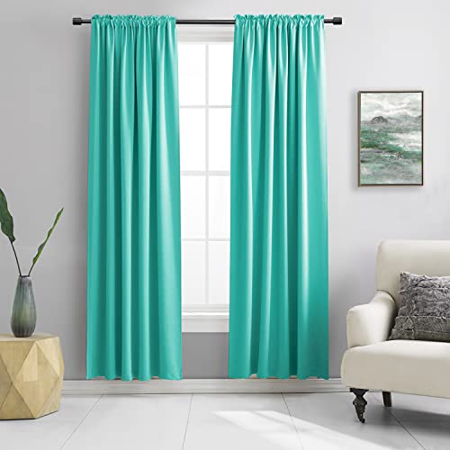 DONREN 84 Inch Turquoise Curtains