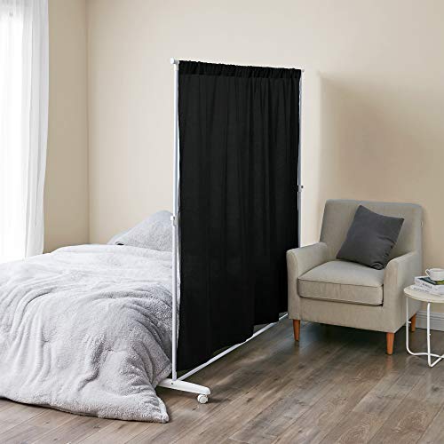 Don't Look at Me - Privacy Room Divider - Basics Extendable - White Frame with Black Fabric