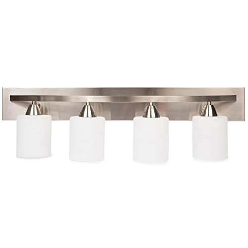 Vanity Mirror Light Bar, Hollywood Style Sconce in Brushed Nickel (4-Light)
