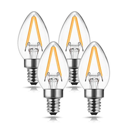 DORESshop Mini Candelabra LED Bulbs, Warm White 2700K, 2W, 4-pack