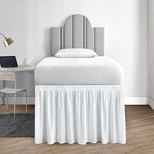 Dorm Room Bed Skirt - Elegant Microfiber Bedskirts - Twin-XL