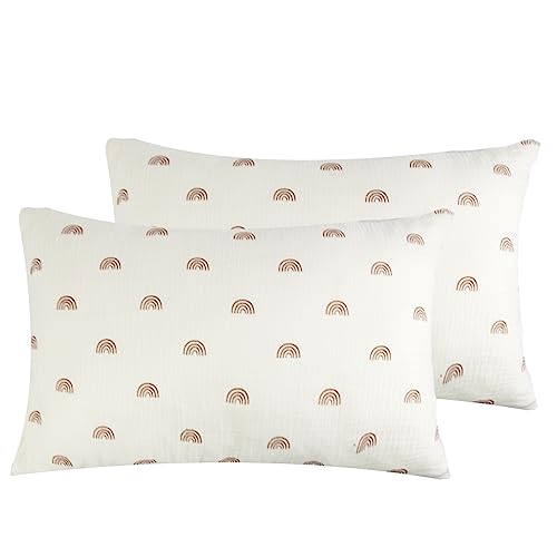 Dormlony Kids Organic Cotton Muslin Mini Pillowcases, 2 Pack