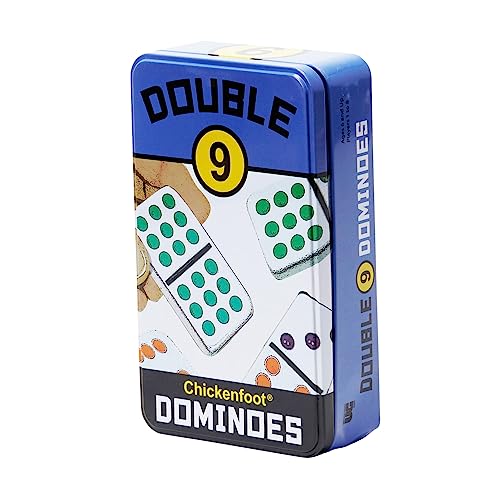 Double 9 Colored Dot Dominoes Travel Tin Set