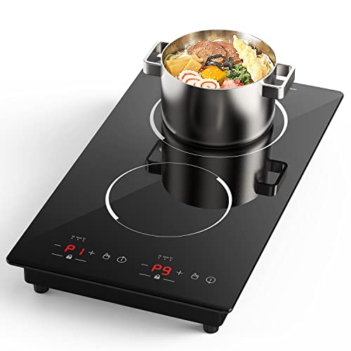 Ultra-Thin 110V Electric Cooktop with 2 Burner Independent Control