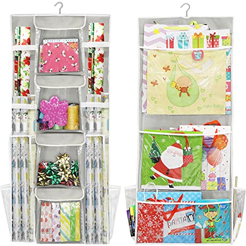1pc Christmas Wrapping Storage Organizer With Flexible Partitions And  Pockets, Large Capacity Gift Wrap Storage Bag Fits Ribbon, Ornaments,  Holiday Ac