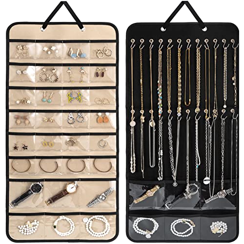 Double-Sided Jewelry Organizer for Closet Wall or Door Hanging