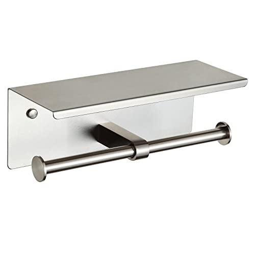 Double Toilet Paper Holder with Shelf