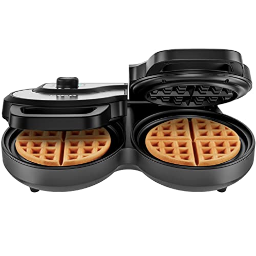 Double Waffle Maker with Mess Free Moat