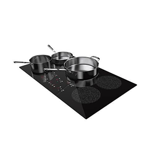 Doumigo 36 Inch Induction Cooktop, 9600W Electric Stove Built-in 5 Boost Power Cooktop Burners, 9 Heating Level Electric Stove Top with Kid Safety Lock and Timer, 240V Electric Cooktop