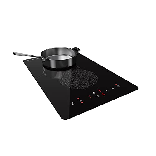 Double Induction Cooktop, 24 inch 4000W Induction cooktop 2 burner,Electric  cooktop with LED Touch Screen 10 Levels Settings with Child Safety Lock 