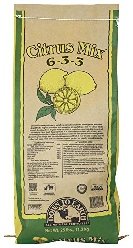 Down To Earth Organic Citrus Fertilizer Mix 6-3-3, 25 lb