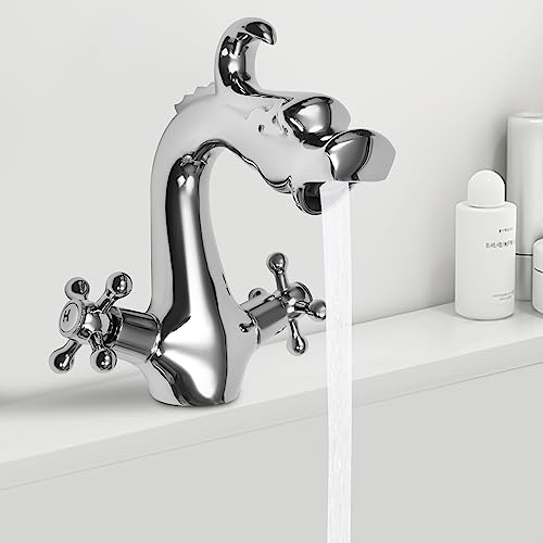 Dragon Shape Two-Handle Bathroom Sink Faucet
