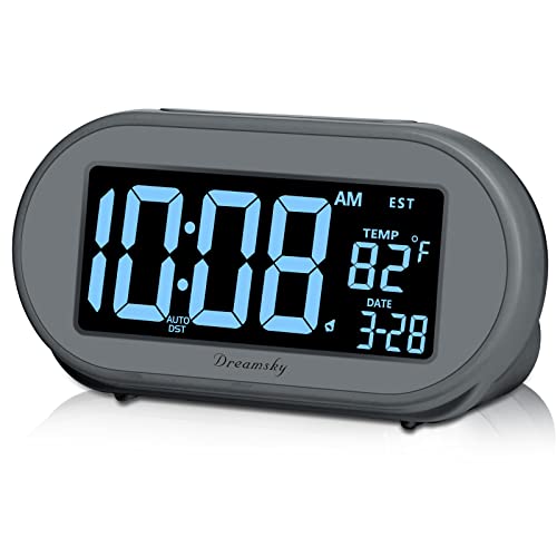DreamSky Alarm Clock: Auto Set, Dimmable Brightness, USB Ports