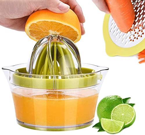 Drizom Manual Citrus Juicer with Measuring Cup and Grater