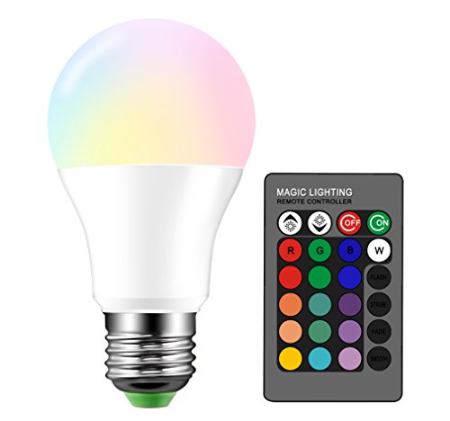 6W RGBW Dimmable LED Bulb with 16 Color Modes & Remote Control