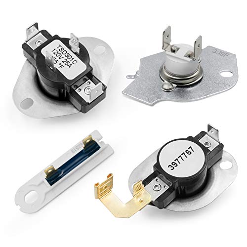 Dryer Thermal Fuse & Thermostat Replacement Kit - Compatible with Whirlpool Kenmore Dryer