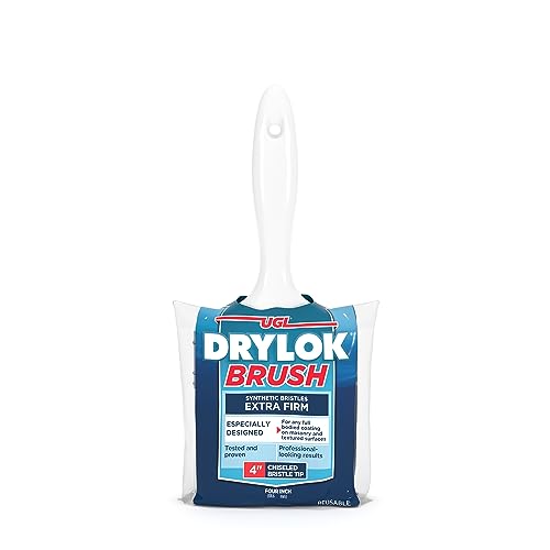 DRYLOK 90237 Synthetic Bristle Masonry Brush, 4-Inch, 4 Inch, White