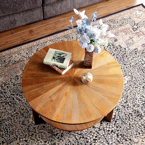 DS-HOMEPORT Round Wood Coffee Table