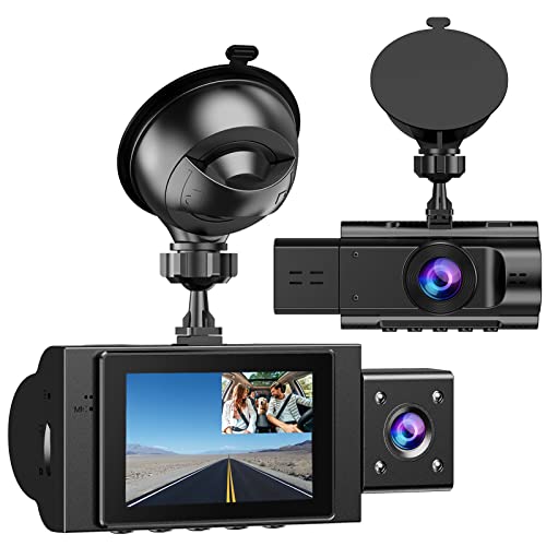 Dual Dash Cam for Cars with Infrared Night Vision