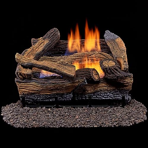 Dual Fuel Ventless Fireplace Logs Set