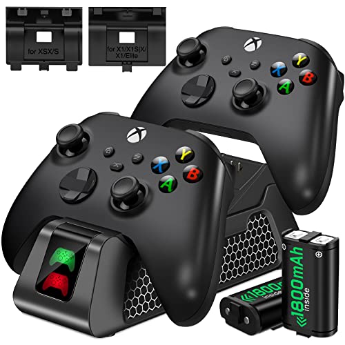 Dual Xbox 1 Controller Charger Station with 2x1800mAh Rechargeable Battery