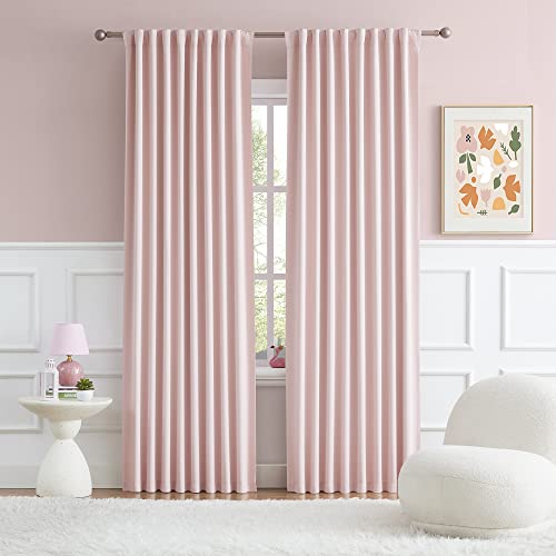 DUALIFE Muted Pink Curtains for Girls Bedroom Decor