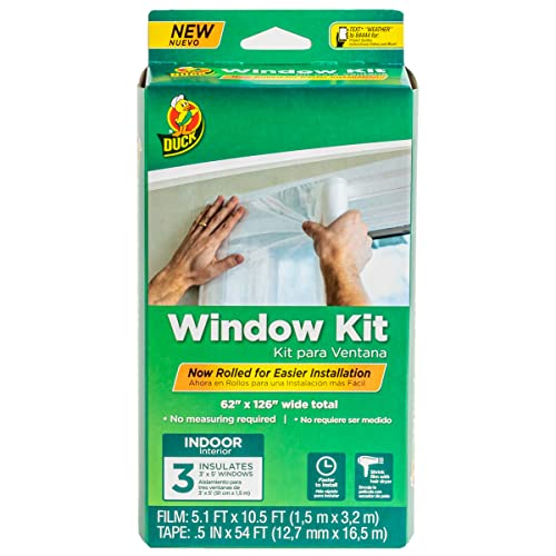 Duck Brand Indoor Window Insulation Kit, Fits 3 Standard Windows, 62" x 126"