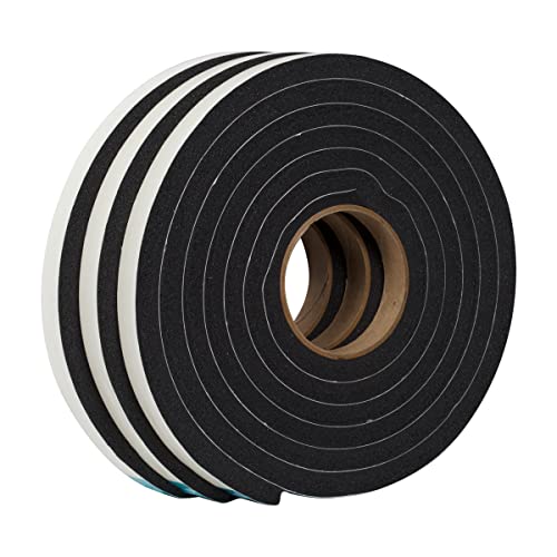 Duck Self Adhesive Foam Weatherstrip Seal for Large Gaps, 3 Rolls