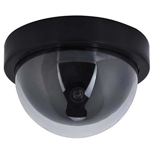 Dummy Fake Security Camera - Simulated Dome Surveillance Camera with Flashing LED Light