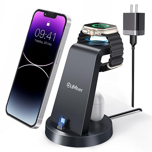 DUMTERR 3-in-1 Fast Charging Station Dock for iPhone, AirPods, and Apple Watch