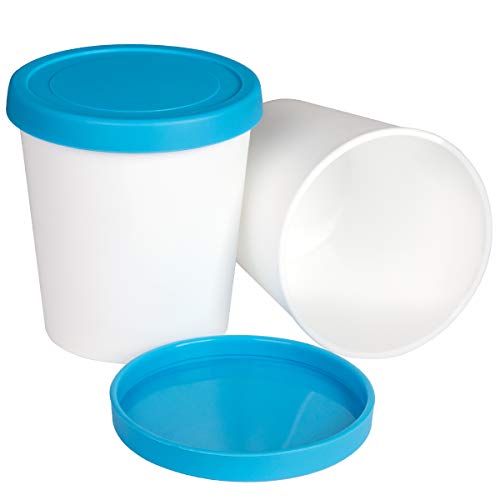 DUNCHATY Ice Cream Containers - Set of 2 Quart Cups