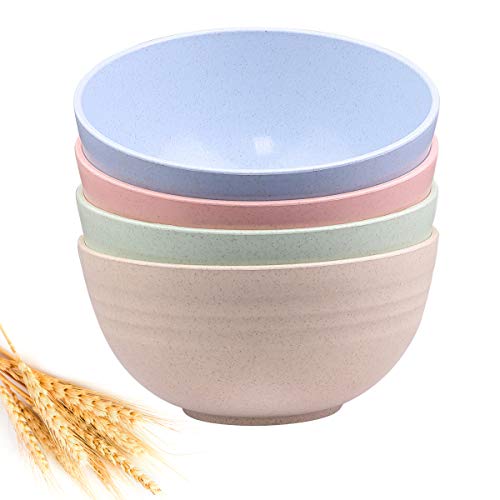 DUOLUV Unbreakable Cereal Bowls - Wheat Straw Fiber Bowl Sets