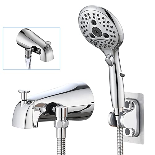 Durable All Metal Tub Spout with Diverter and Handheld Shower