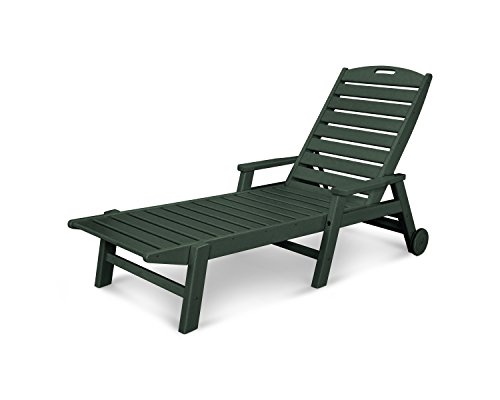 Durable and Eco-Friendly POLYWOOD Nautical Chaise in Green